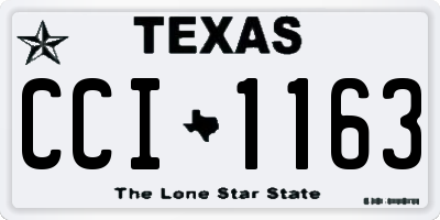 TX license plate CCI1163