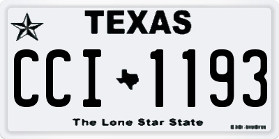 TX license plate CCI1193