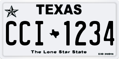 TX license plate CCI1234