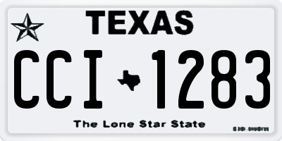 TX license plate CCI1283