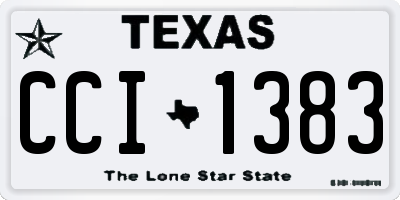 TX license plate CCI1383