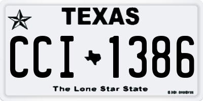 TX license plate CCI1386