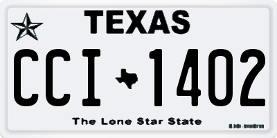 TX license plate CCI1402