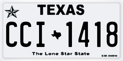 TX license plate CCI1418