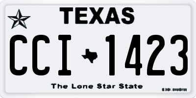 TX license plate CCI1423
