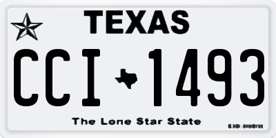 TX license plate CCI1493
