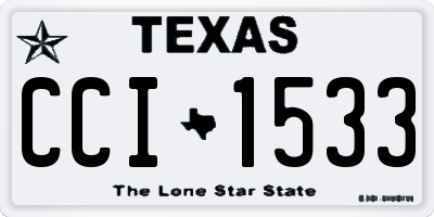 TX license plate CCI1533