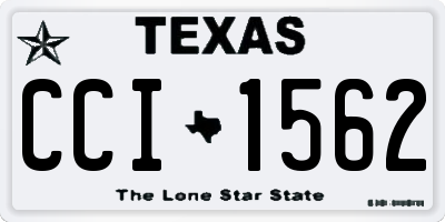 TX license plate CCI1562