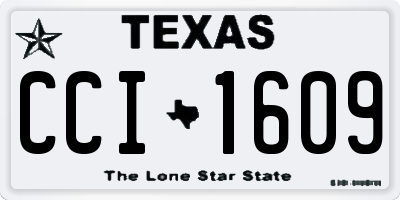 TX license plate CCI1609