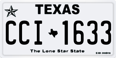 TX license plate CCI1633