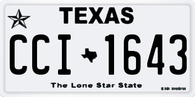 TX license plate CCI1643