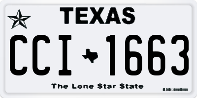 TX license plate CCI1663