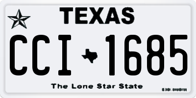 TX license plate CCI1685