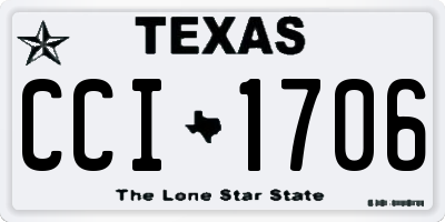 TX license plate CCI1706