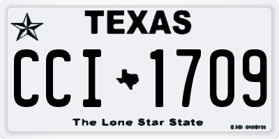 TX license plate CCI1709