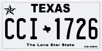 TX license plate CCI1726