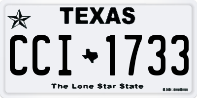 TX license plate CCI1733