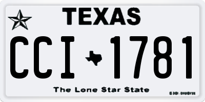 TX license plate CCI1781
