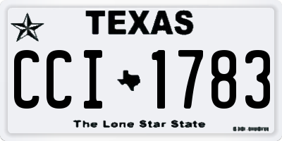 TX license plate CCI1783