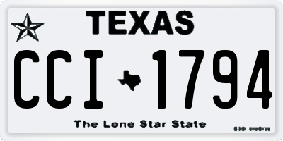 TX license plate CCI1794