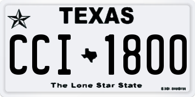 TX license plate CCI1800