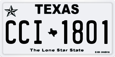TX license plate CCI1801