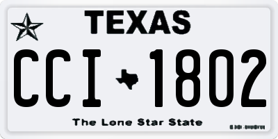 TX license plate CCI1802