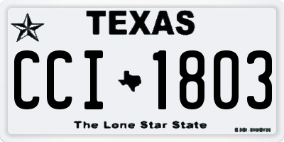 TX license plate CCI1803