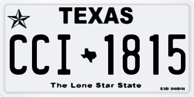 TX license plate CCI1815