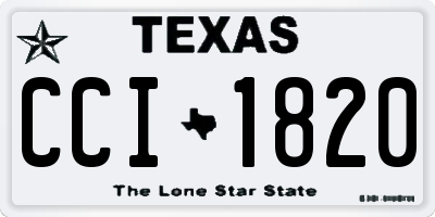 TX license plate CCI1820