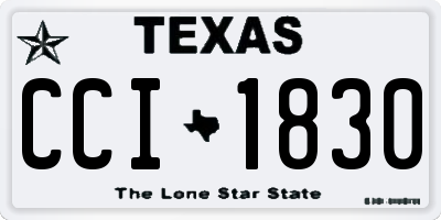 TX license plate CCI1830