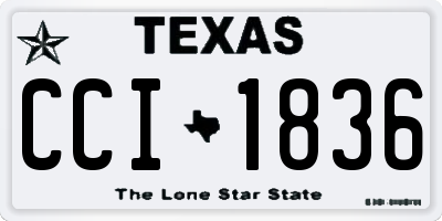 TX license plate CCI1836