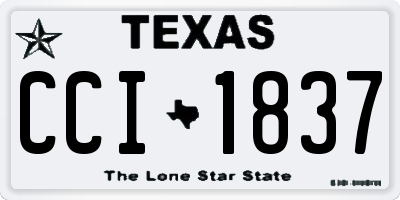 TX license plate CCI1837