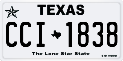 TX license plate CCI1838