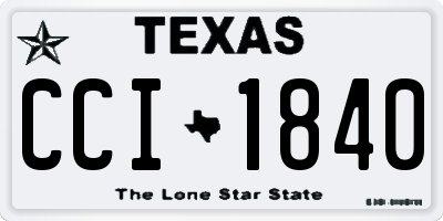 TX license plate CCI1840