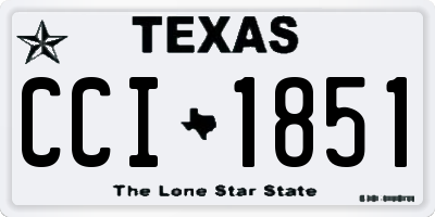 TX license plate CCI1851
