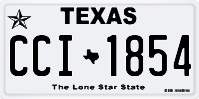 TX license plate CCI1854