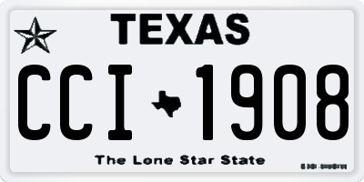 TX license plate CCI1908