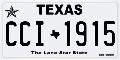 TX license plate CCI1915