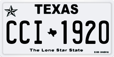 TX license plate CCI1920