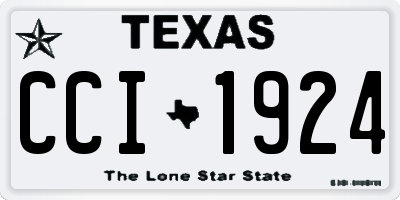 TX license plate CCI1924