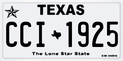 TX license plate CCI1925