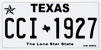 TX license plate CCI1927