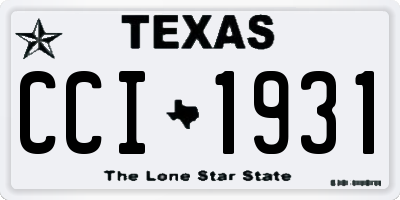 TX license plate CCI1931