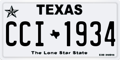 TX license plate CCI1934
