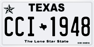 TX license plate CCI1948