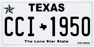 TX license plate CCI1950