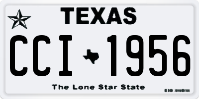 TX license plate CCI1956