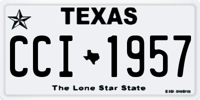 TX license plate CCI1957