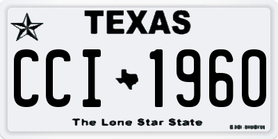TX license plate CCI1960